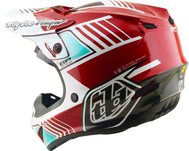 Motocrosshelm Troy Lee Designs GP Pro Mips in Rot und Weiß mit Belüftung und robustem Design für sicheren Offroad-Sport
