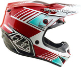Motocrosshelm TROY LEE DESIGNS GP Pro Mips in Rot und Weiß, mit Schutzvisier und Belüftungsöffnungen, auf einem weißen Hintergrund