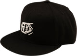 Schwarzer Troy Lee Designs Snapback Cap mit rundem Badge-Design, Freizeitbekleidung, modischer Baseballcap, sportliches Accessoire