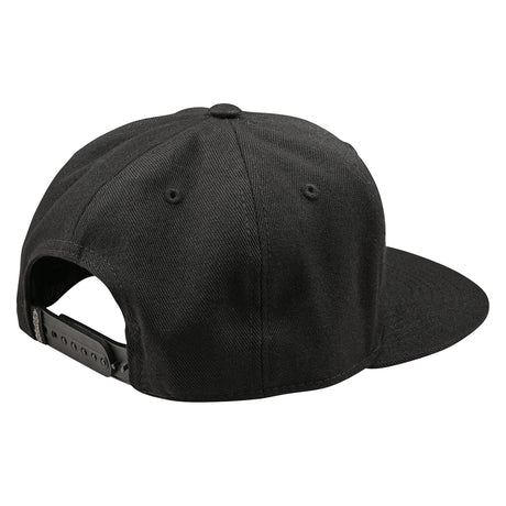 Schwarzer TROY LEE DESIGNS Snapback Cap mit Flachbund und Badge-Design, Freizeitbekleidung, modisches Streetwear-Accessoire