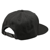 Schwarzer TROY LEE DESIGNS Peace Cap mit flachem Schirm, Snapback, Freizeitbekleidung, auf dem Kopf getragen