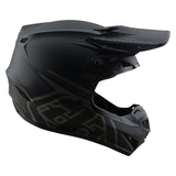 Schwarzer Troy Lee Designs GP Pro Mono Motocrosshelm mit Visier und Belüftungsöffnungen, für optimalen Schutz beim Motocross.