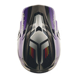 Motocrosshelm Troy Lee Designs Se5 Carbon mit schwarzen und violetten Streifen, leichter Helm für Crossfahrer.