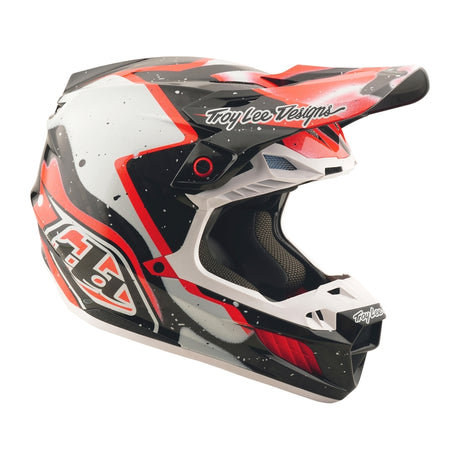 Motocrosshelm Troy Lee Designs Se5 Carbon in Schwarz und Rot mit Membran, sportliches Design, Schutz und Komfort.