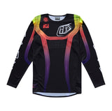 Motorrad MX-Jersey von TROY LEE DESIGNS, Se Pro Stripes in Schwarz und bunten Streifen, nahtloses Design, bequem und atmungsaktiv