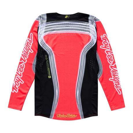 Motorrad-Motocross-Jersey von TROY LEE DESIGNS, Se Pro Stripes in Infra Rot und Schwarz, mit stylischem Design.