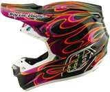 Troy Lee Designs Se5 Carbon MIPS Motocrosshelm in Schwarz und Violett mit auffälligem Design, Schutz und Belüftung.