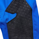 Muster der blauen Troy Lee Designs Se Pro Solo MX-Hose mit elastischem Bund und Protektoren, für motocross Fahrer.