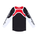 Troy Lee Designs GP Pro Swerve MX-Jersey in Schwarz und Rot mit auffälligem Rennsport-Design, bequemes Fahrradtrikot für Motocross.