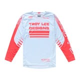 Troy Lee Designs GP Pro Segment MX-Jersey in Vapor und Infra Rot, atmungsaktive Motorrad-Jersey mit Logo-Details.