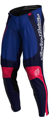 MX-Hose von Troy Lee Designs GP Pro, dunkelblau-weiße Motocross-Hose mit Schutzpolster, sportliches Design, sichtbare Nähte.