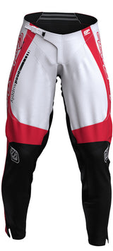 Troy Lee Designs GP Pro MX-Hose in Weiß und Rot, strapazierfähige Offroad-Rennhose mit Protektoren und atmungsaktivem Material