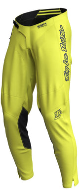 Troy Lee Designs GP Pro Mono MX-Hose in fluoreszierendem Gelb, strapazierfähiges Motorrad-Design, zeigt Details der Rennhose