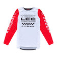 Motorrad MX-Jersey von Troy Lee Designs GP Pro Air in Rot, Weiß und Schwarz, atmungsaktives Design für Offroad-Motorsport.