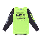 MX-Jersey von TROY LEE DESIGNS GP Pro Air Standard in Glo Gelb und Schwarz, mit atmungsaktivem Design und Logo-Details