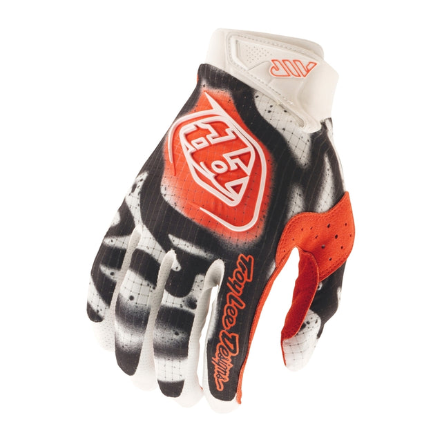 Troy Lee Designs Air Membran MX-Handschuhe in Weiß und Infra Rot mit atmungsaktivem Material und schützender Oberfläche