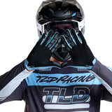 TROY LEE DESIGNS Air Handschuhe Mono Smoke, schwarze MX-Handschuhe mit Belüftungsöffnungen und robustem Design.