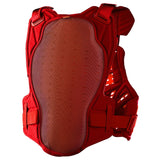 Roter Troy Lee Designs Rockfight Ce Flex Brustprotektor mit Schutzpolster für sicheren Schutz beim Mountainbiken.