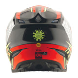 Motocrosshelm von TROY LEE DESIGNS, Se5 Composite, schwarz mit roten Streifen, mit Schutzvisier und Belüftungsöffnungen