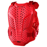 Roter Troy Lee Designs Rockfight Ce Brustprotektor für Schutz und Sicherheit beim Radfahren, liegend auf einer weißen Oberfläche.