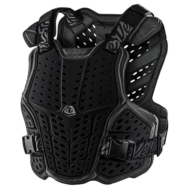 Schwarzer Troy Lee Designs Rockfight Brustprotektor für Schutz und Komfort beim Sport oder Outdoor-Aktivitäten.
