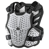 Troy Lee Designs Rockfight Brustprotektor in Weiß, schützender Protektor für Sport und Freizeit, auf weißem Hintergrund.