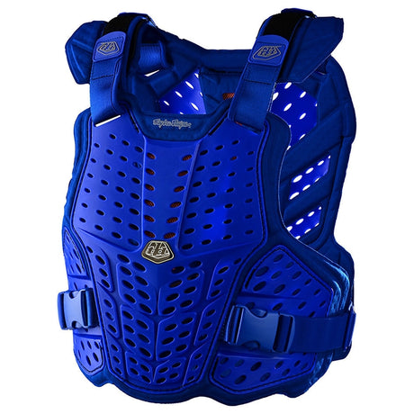 Troy Lee Designs Rockfight Brustprotektor in Blau, gepolstert, mit Schutzplatten, für Radsport und Biking.