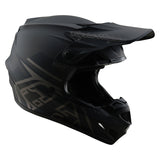 Schwarzer Troy Lee Designs GP Pro Mono Jugend Motocrosshelm mit visier und Belüftungsöffnungen, für jungen Motocrossfahrer