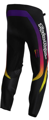 Jugend-Motorradhose TROY LEE DESIGNS Se Pro Stripes in Schwarz und Bunt mit Streifenmuster, für MX-Rennen und Offroad.