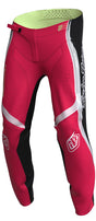 Jugend-Motorradhose Troy Lee Designs Se Pro Stripes in Neonrot und Schwarz, flexible MX-Hose mit auffälligem Design