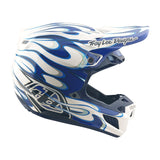 Motocrosshelm TROY LEE DESIGNS Se5 Composite Torched in Blau, helmt mit schützender Außenschale und vividem Design