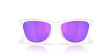 OAKLEY Frogskins S Sonnenbrille mit poliertem klaren Rahmen und Prizm Violet Gläser, stilvolle Brille für den Alltag