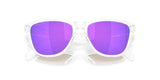 OAKLEY Frogskins S Sonnenbrille mit Polished Clear Rahmen und Prizm Violet Gläser, stylischer Schutz vor Sonnenlicht