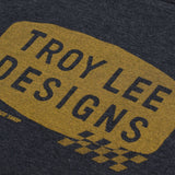 Schwarzes Troy Lee Designs Stamp T-Shirt, Freizeitbekleidung, bequemes Baumwollshirt mit Logo-Print, Frontansicht