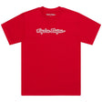 Troy Lee Designs Signature T-Shirt Team Rot, bequeme Freizeitbekleidung, rotes T-Shirt mit Logo, frontale Ansicht