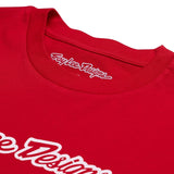 Troy Lee Designs Signature T-Shirt Team Rot, bequeme Freizeitbekleidung aus weichem Stoff, mit TLD Logo auf der Brust.