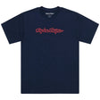 Troy Lee Designs Signature T-Shirt in Dunkelblau, Freizeitbekleidung, weiche Baumwolle, komfortabler Schnitt, frontales Logo.