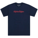 Troy Lee Designs Signature T-Shirt in Dunkelblau, Freizeitbekleidung, weiche Baumwolle, komfortabler Schnitt, frontales Logo.