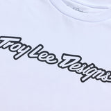 Troy Lee Designs Signature T-Shirt in Weiß und Schwarz, Freizeitbekleidung, bequemes T-Shirt mit Logo-Print.