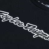Troy Lee Designs Signature Jugend T-Shirt in Schwarz, bequeme Freizeitbekleidung für Jugendliche, sichtbare T-Shirt mit Logo.