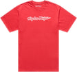 Troy Lee Designs Signature Jugend T-Shirt in Scarlet, Freizeitbekleidung für Jugendliche, bequemes rotes T-Shirt mit Markenlogo