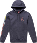 Troy Lee Designs Peace Out Hoodie in Carbon und Schwarz, bequeme Freizeitbekleidung mit stylischem Design, Frontansicht.
