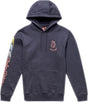 Troy Lee Designs Peace Out Hoodie in Carbon und Schwarz, bequeme Freizeitbekleidung mit stylischem Design, Frontansicht.