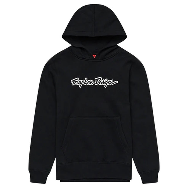 Schwarzer Troy Lee Designs Signature Damen-Hoodie aus Freizeitbekleidung mit Logo-Design, bequem und stylisch.