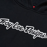 Schwarzer Troy Lee Designs Signature Damen-Hoodie aus Freizeitbekleidung mit Logo-Design, bequemes, lässiges Oberteil.