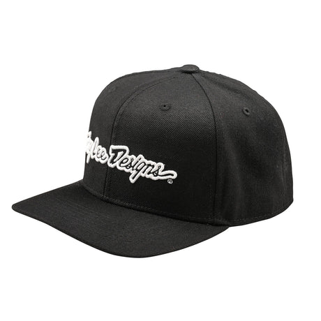 Schwarzer TROY LEE DESIGNS Curved Snapback Signature Cap, Freizeitbekleidung, seitliche Ansicht