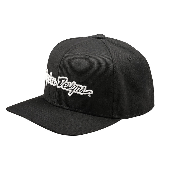 Schwarzer TROY LEE DESIGNS Curved Snapback Signature Cap, Freizeitbekleidung, seitliche Ansicht