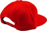Roter TROY LEE DESIGNS Snapback Cap mit flachem Schirm und Signature-Team-Design, Freizeitbekleidung für sportlichen Stil