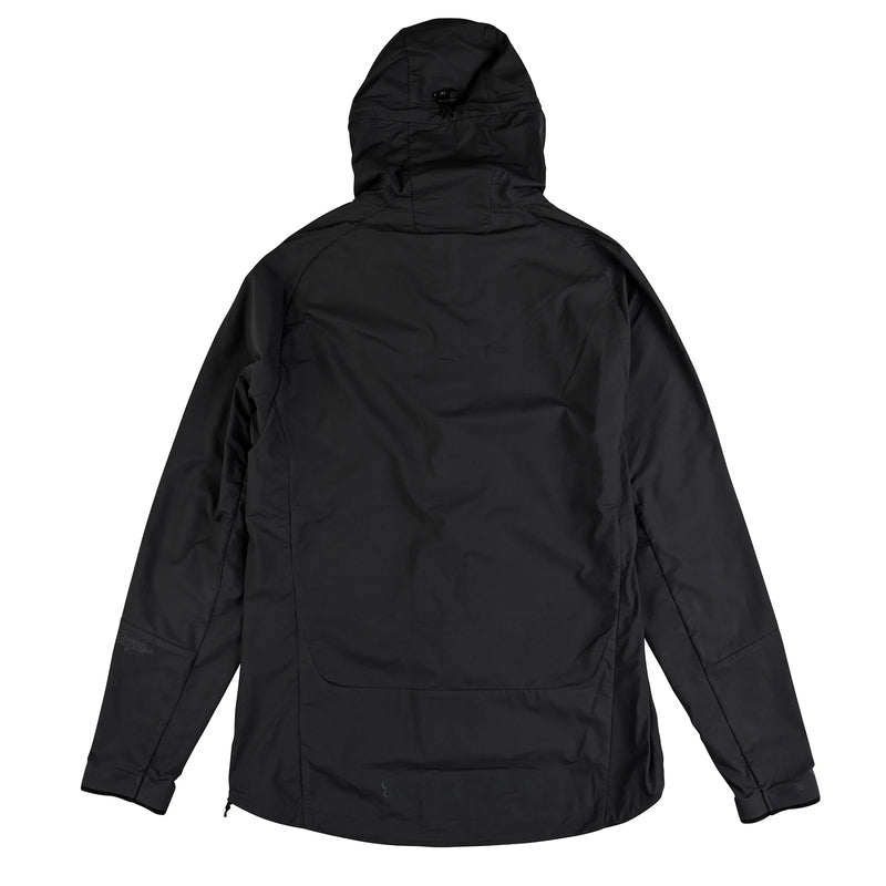 Troy Lee Designs Drift Windbreaker Mono Carbone, Freizeitjacke aus winddichtem Material in Schwarz mit Logo-Details.
