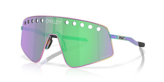 OAKLEY Sutro TI Sweep Sonnenbrille mit poliertem Oil Slick Rahmen und Prizm Road Jade Linse, sportliches Design